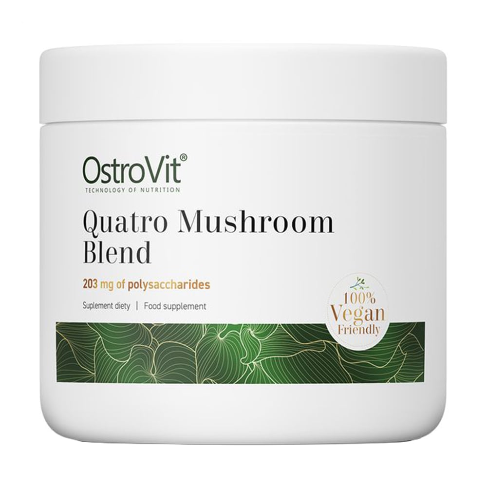 Уцінка! Грибна суміш Кватро OstroVit Quatro Mushroom Blend, 203 мг полісахаридів, в порошку, 100 г